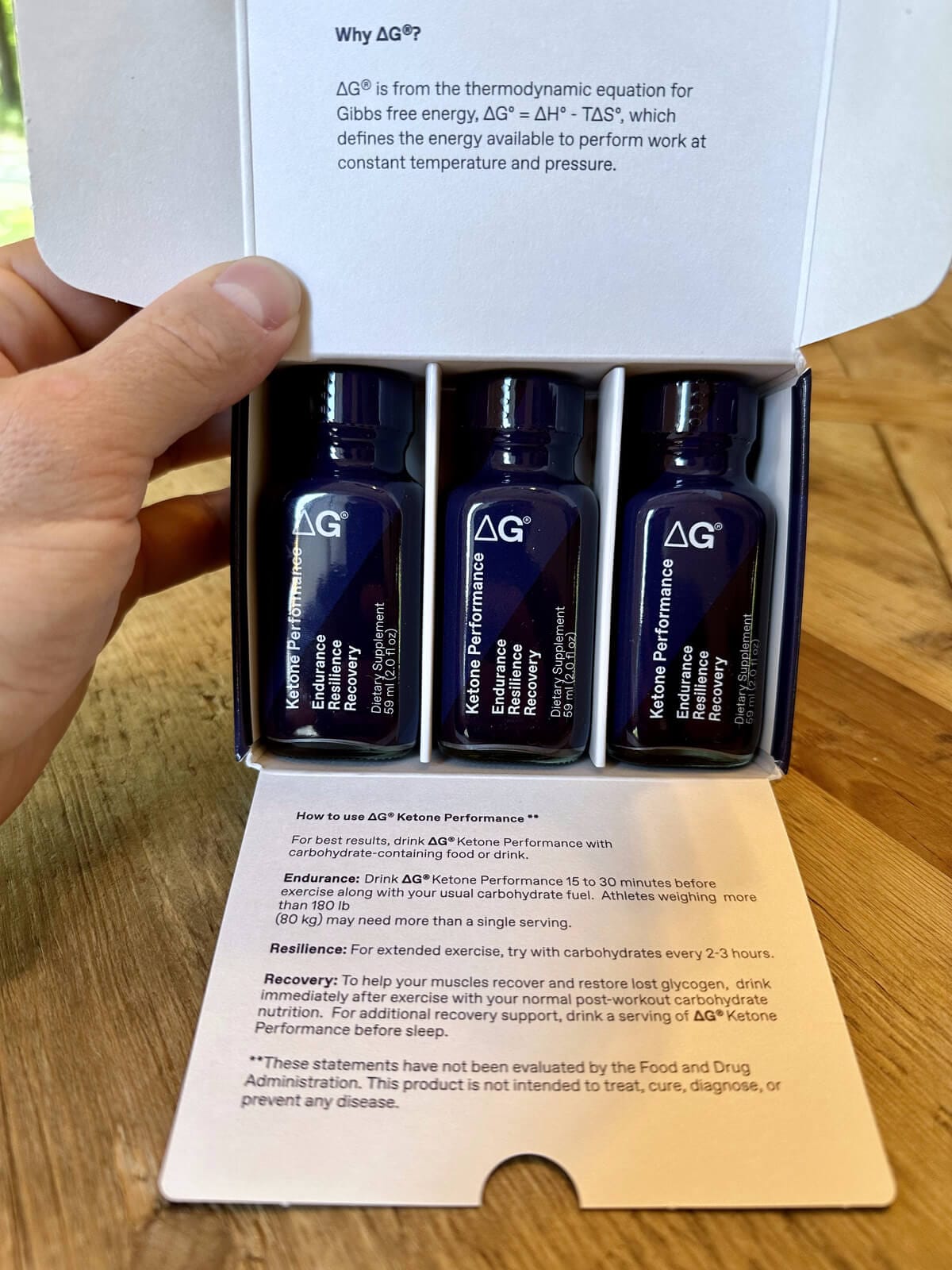 A picture showing a package of DeltaG Exogenous Ketones