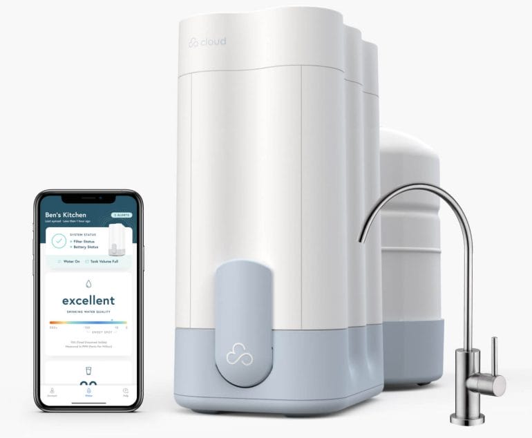 The Cloud RO system comes with a dedicated faucet and a has a mobile app.