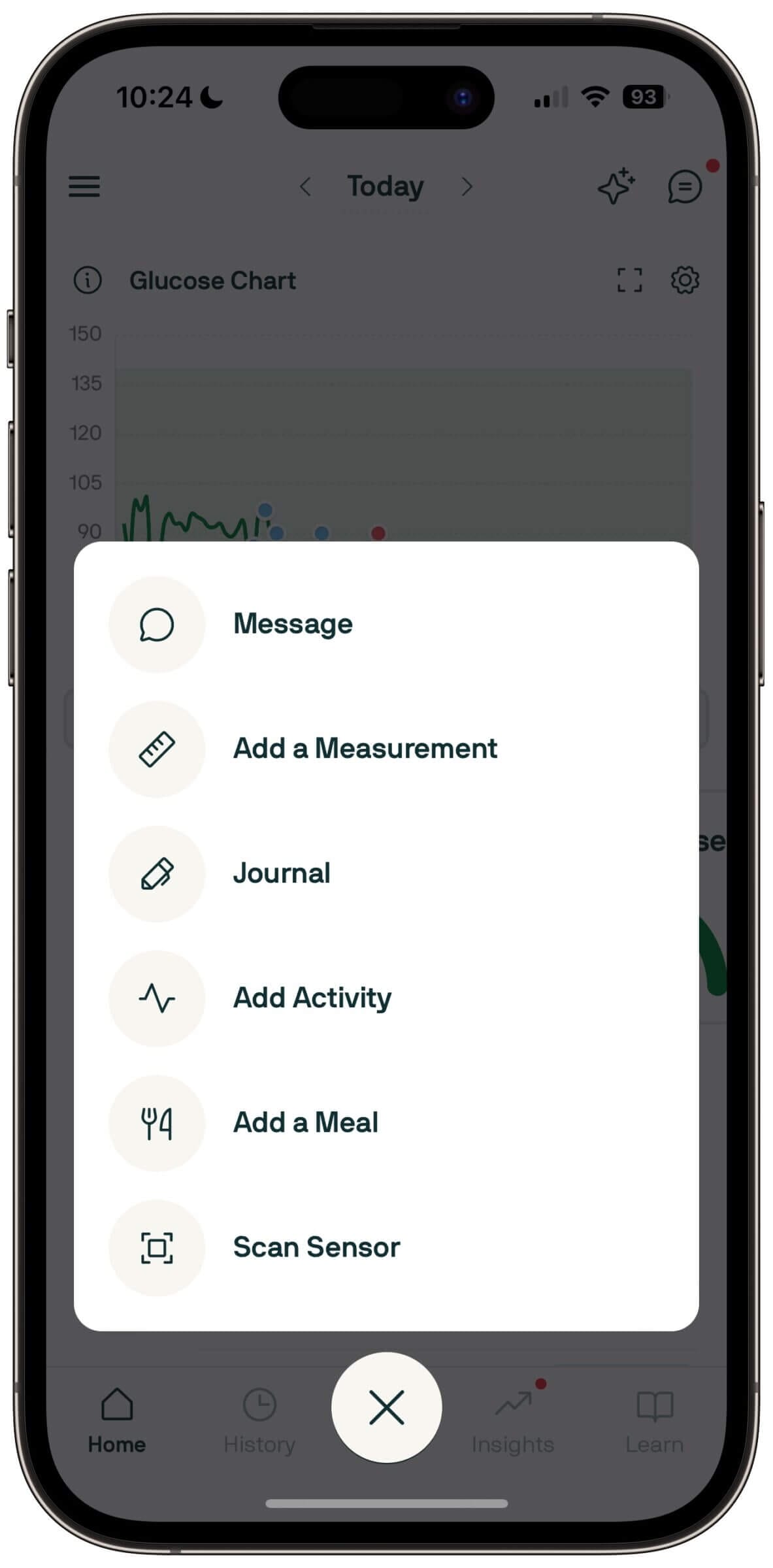 Logging a meal or an activity is easy using the Nutrisense app