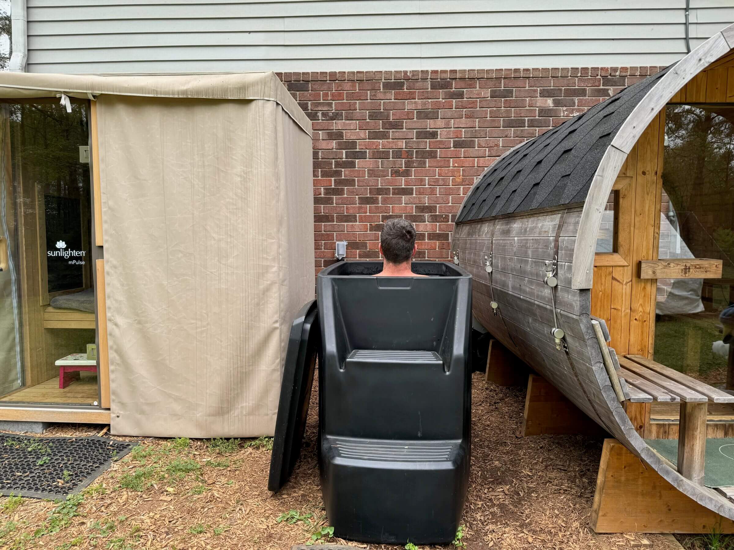 The way we set up our Ice Barrel affords me a view of our beautiful brick wall.