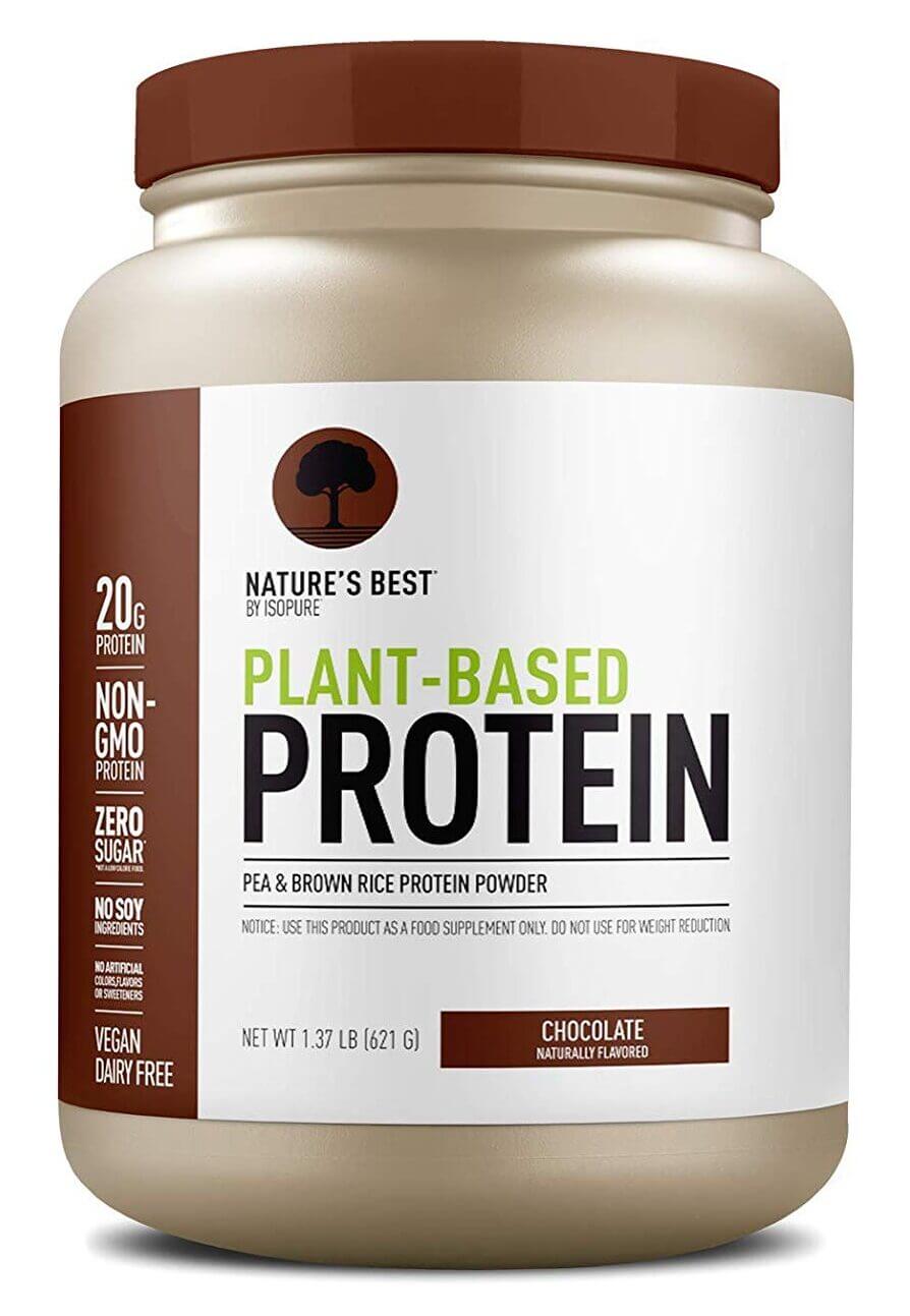 A jar of Nature's Best Plant Based Protein.