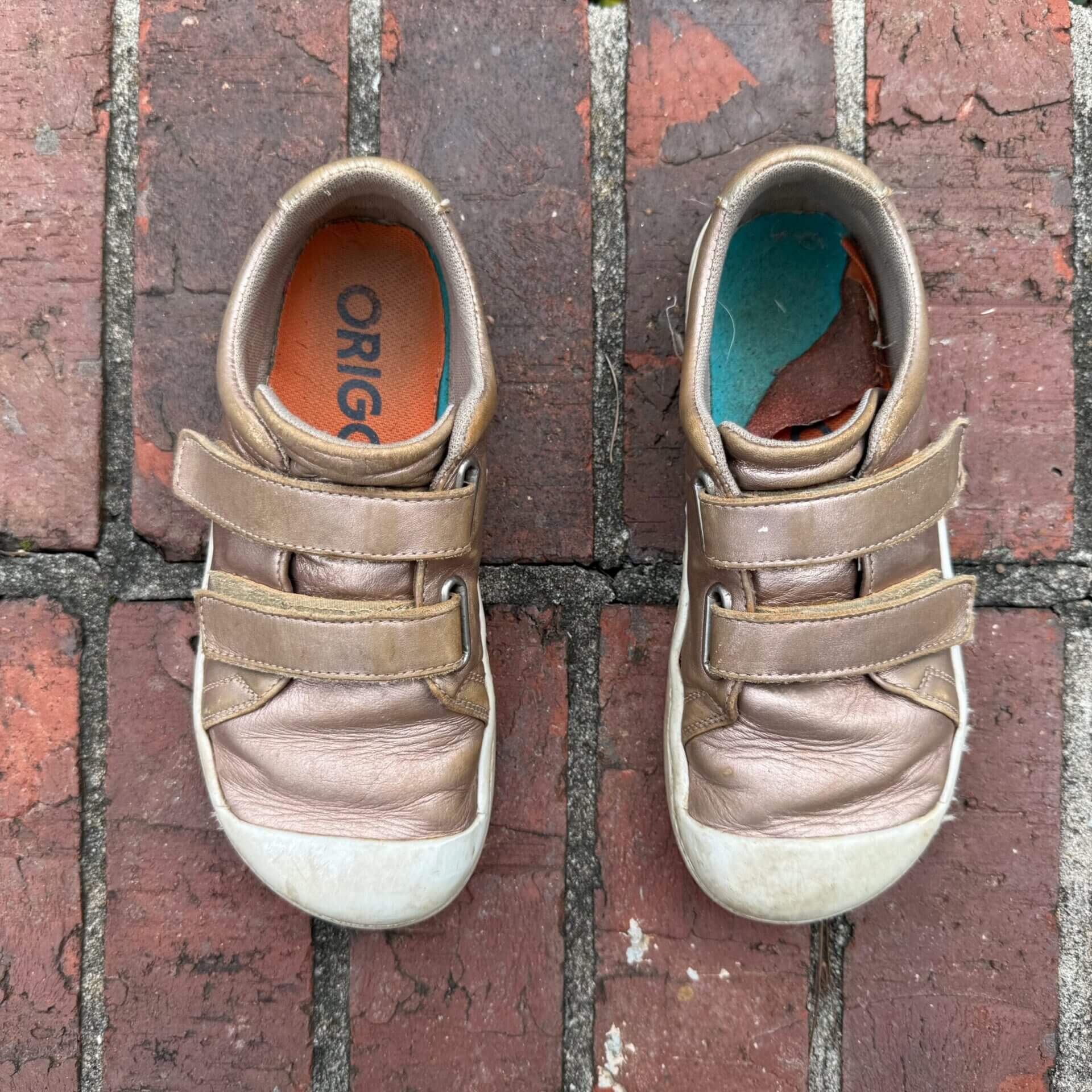 Our daughter’s Origo sneakers are already pretty run down.