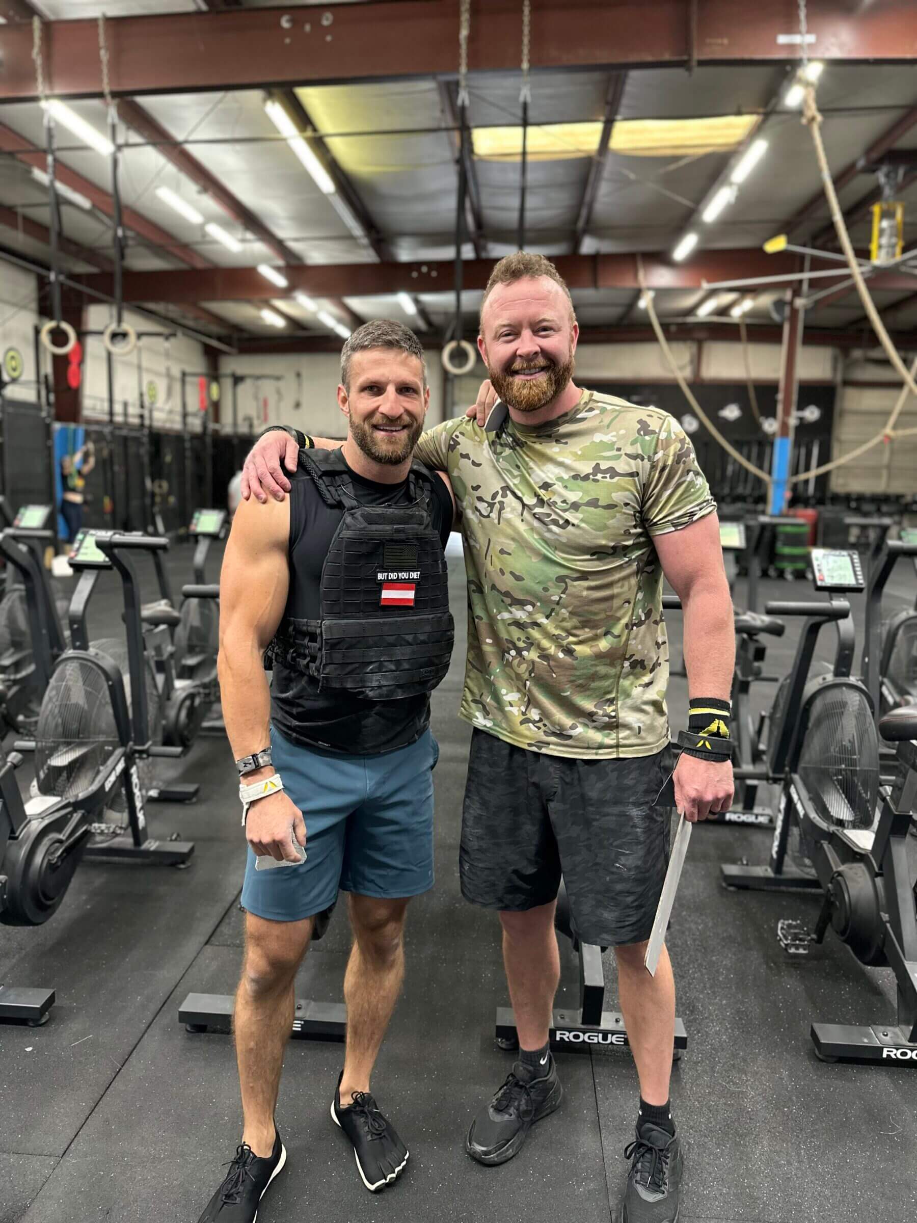 My buddy Bryan and I before engaging in the fasted Murph workout.