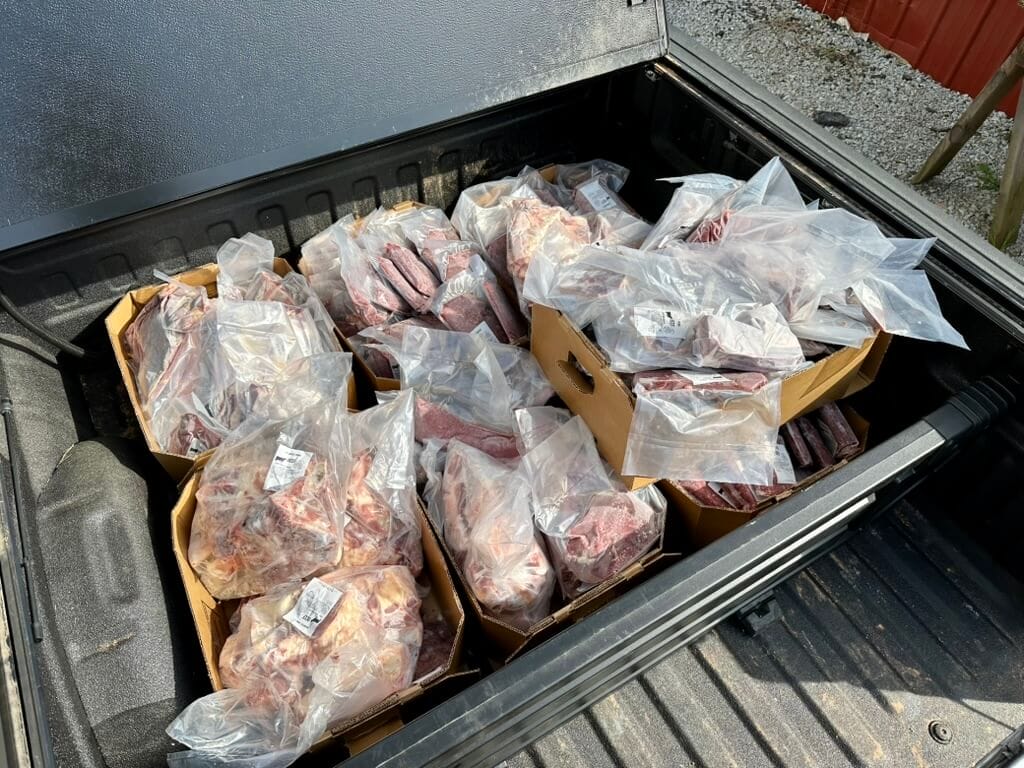 For example, this picture shows the beef we picked up after having an entire steer butchered...