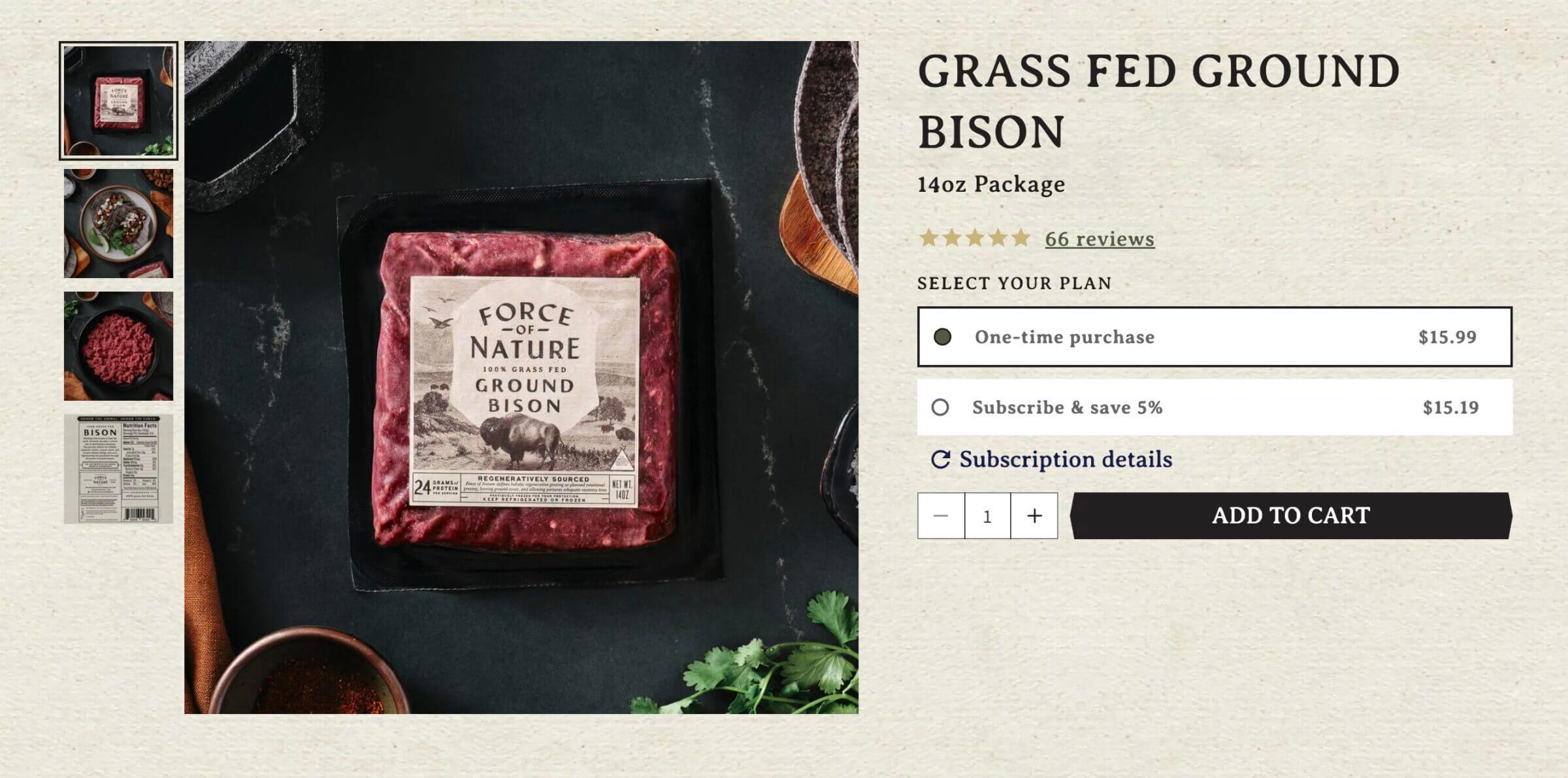 Grass-fed bison is usually much more expensive than grass-fed beef