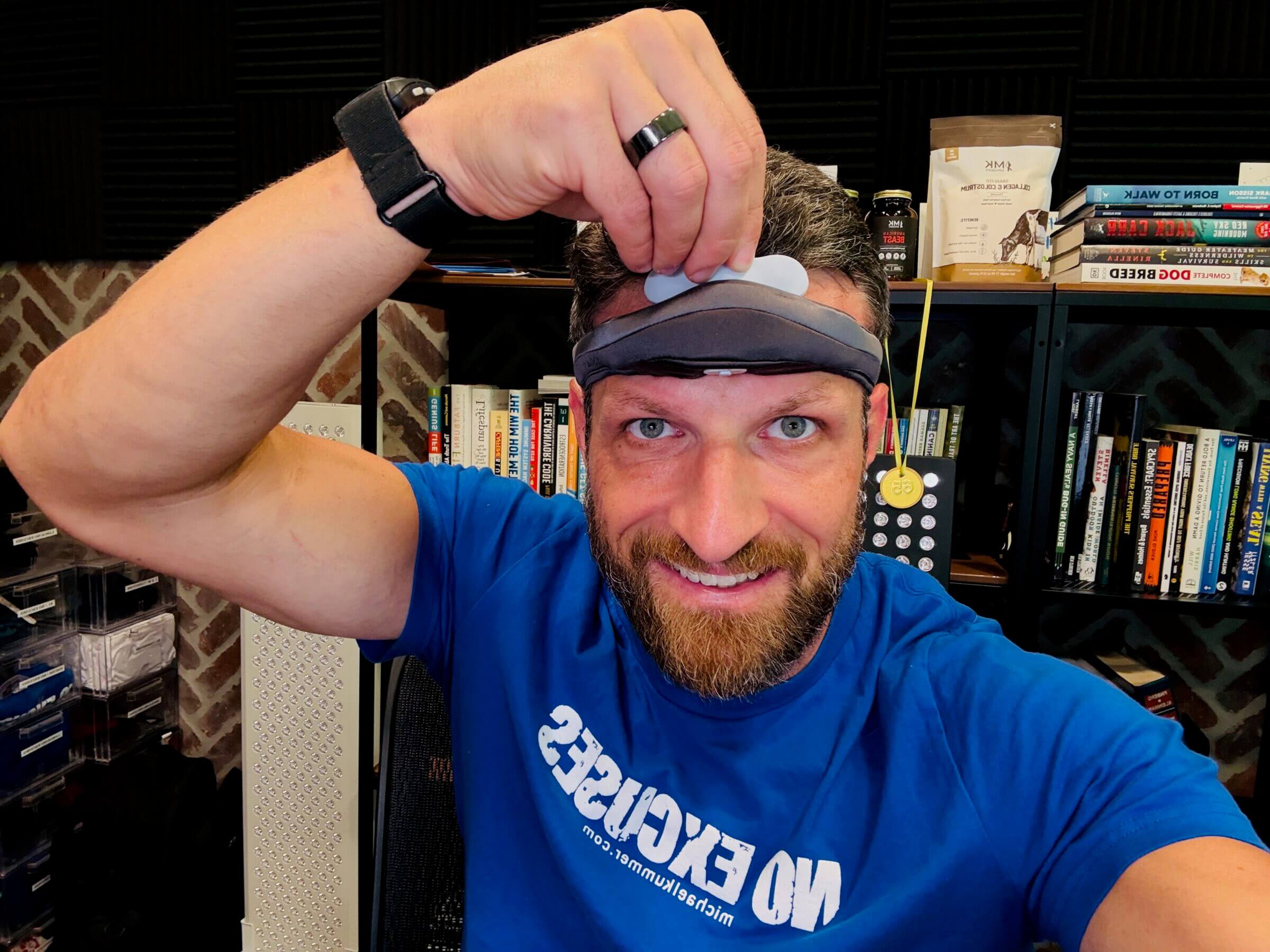 Attaching the electrodes with one hand takes some getting used to.