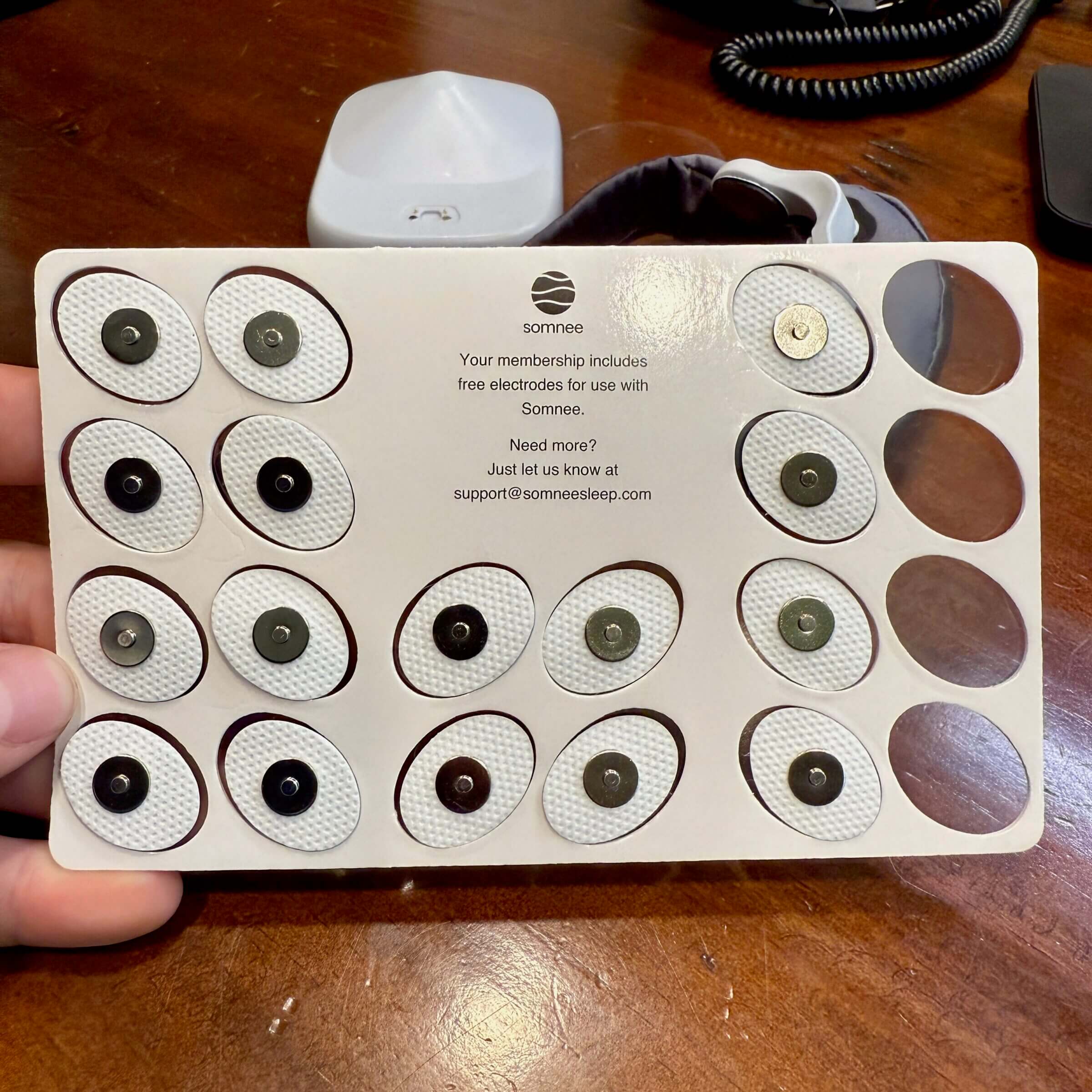 Somnee ships free replacement electrodes as part of its subscription.