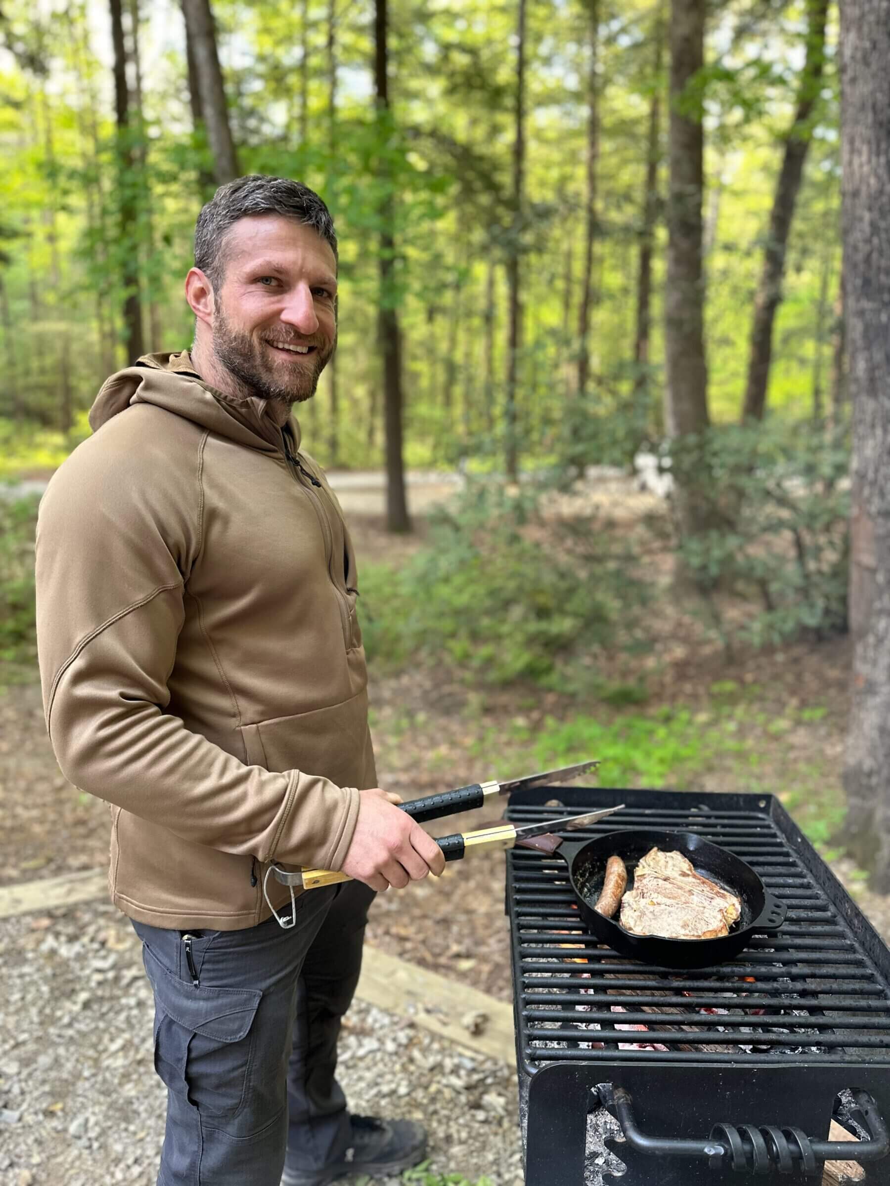 Cooking outside feels more relaxing and helps preserve our indoor air quality