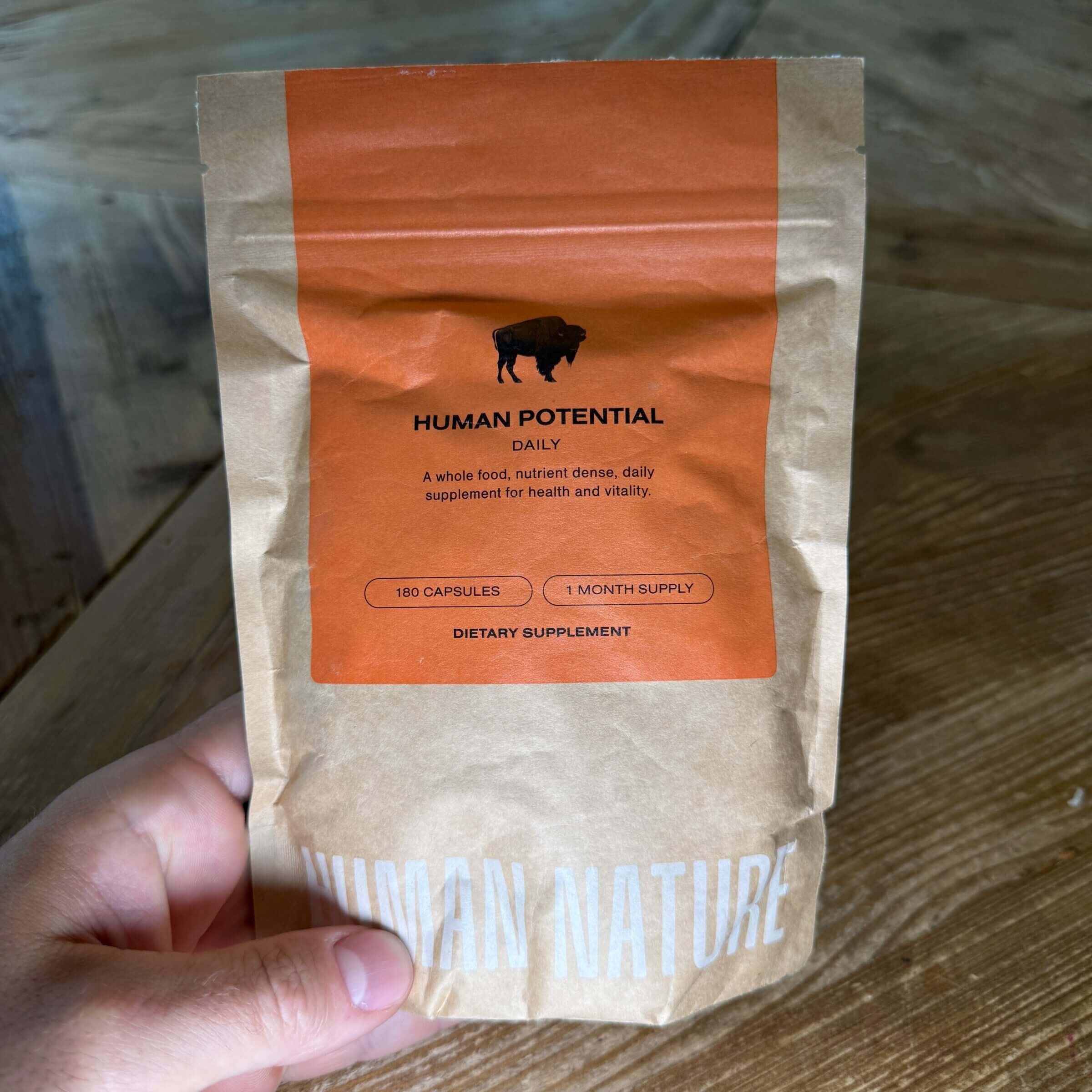 Human Potential bison organ supplement front label.