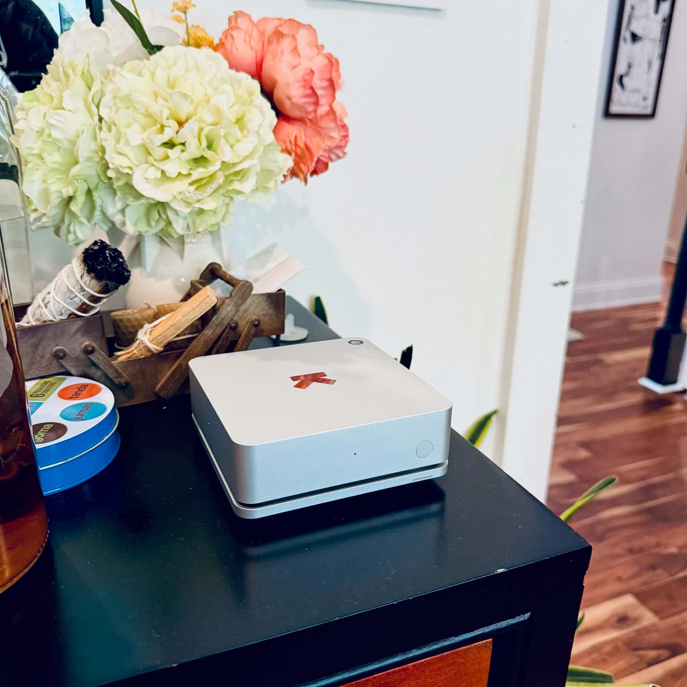 Our Ultrahuman Home is set up in our family room.