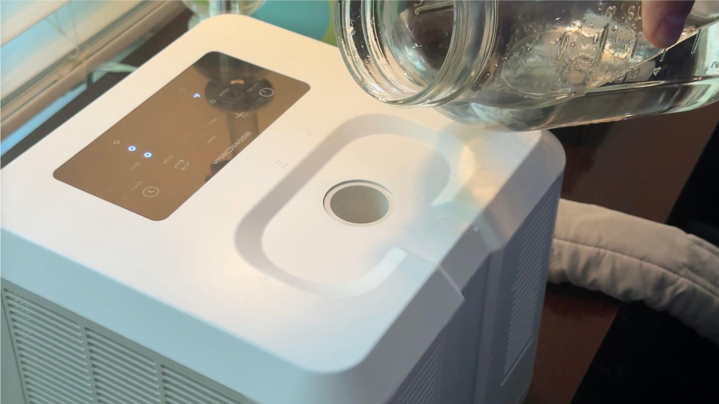 Filling the HydroSnooze reservoir requires patience.