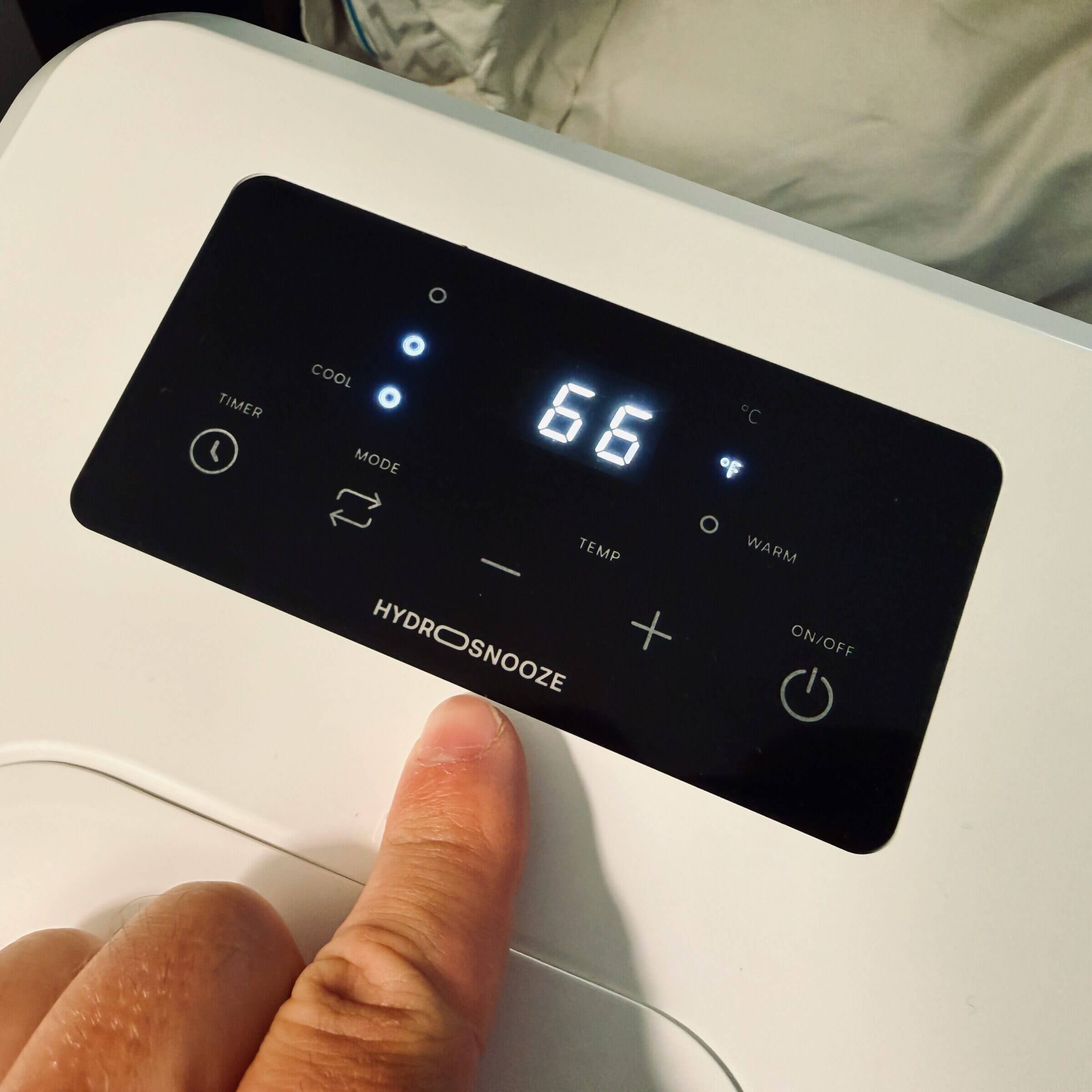 HydroSnooze touch screen.