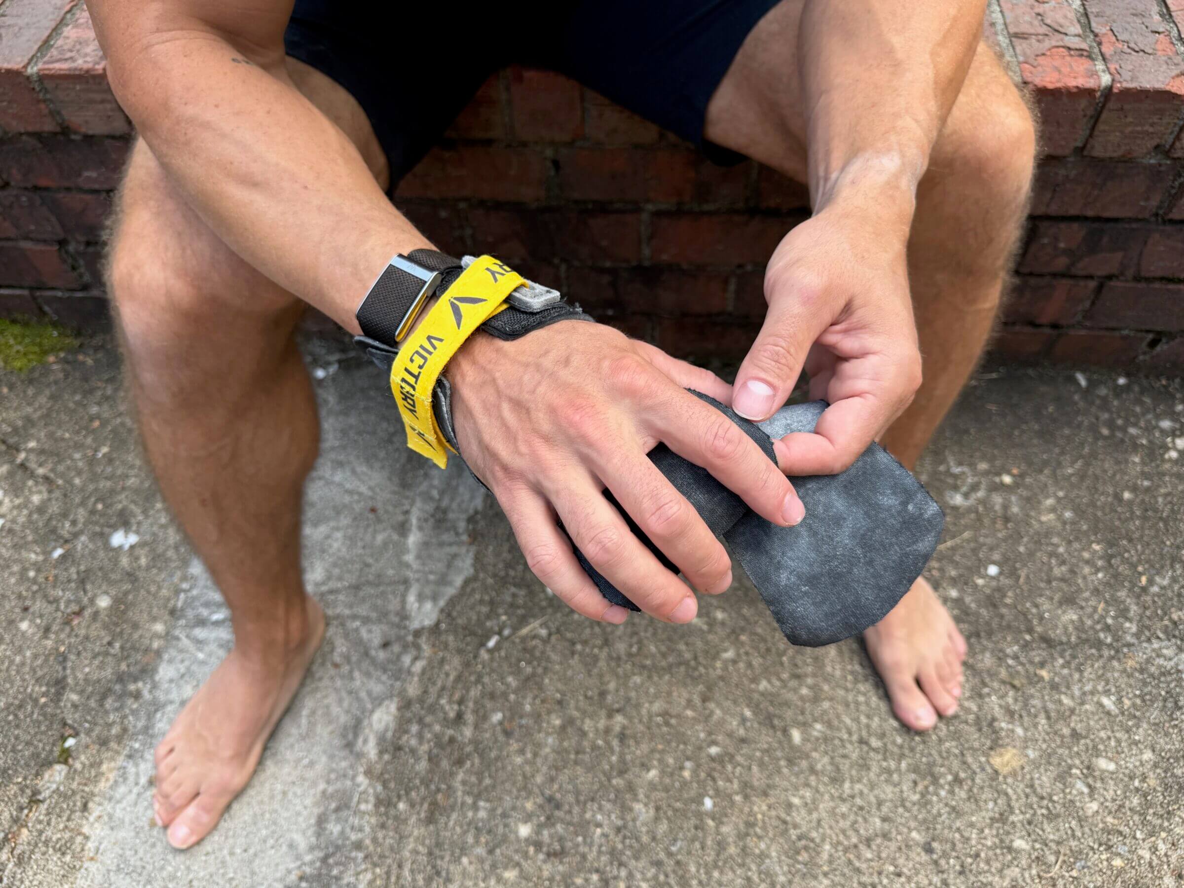 WHOOP with gymnastics grips.