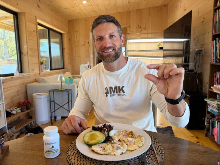 Michael taking Magnesium Breakthrough with breakfast (5)