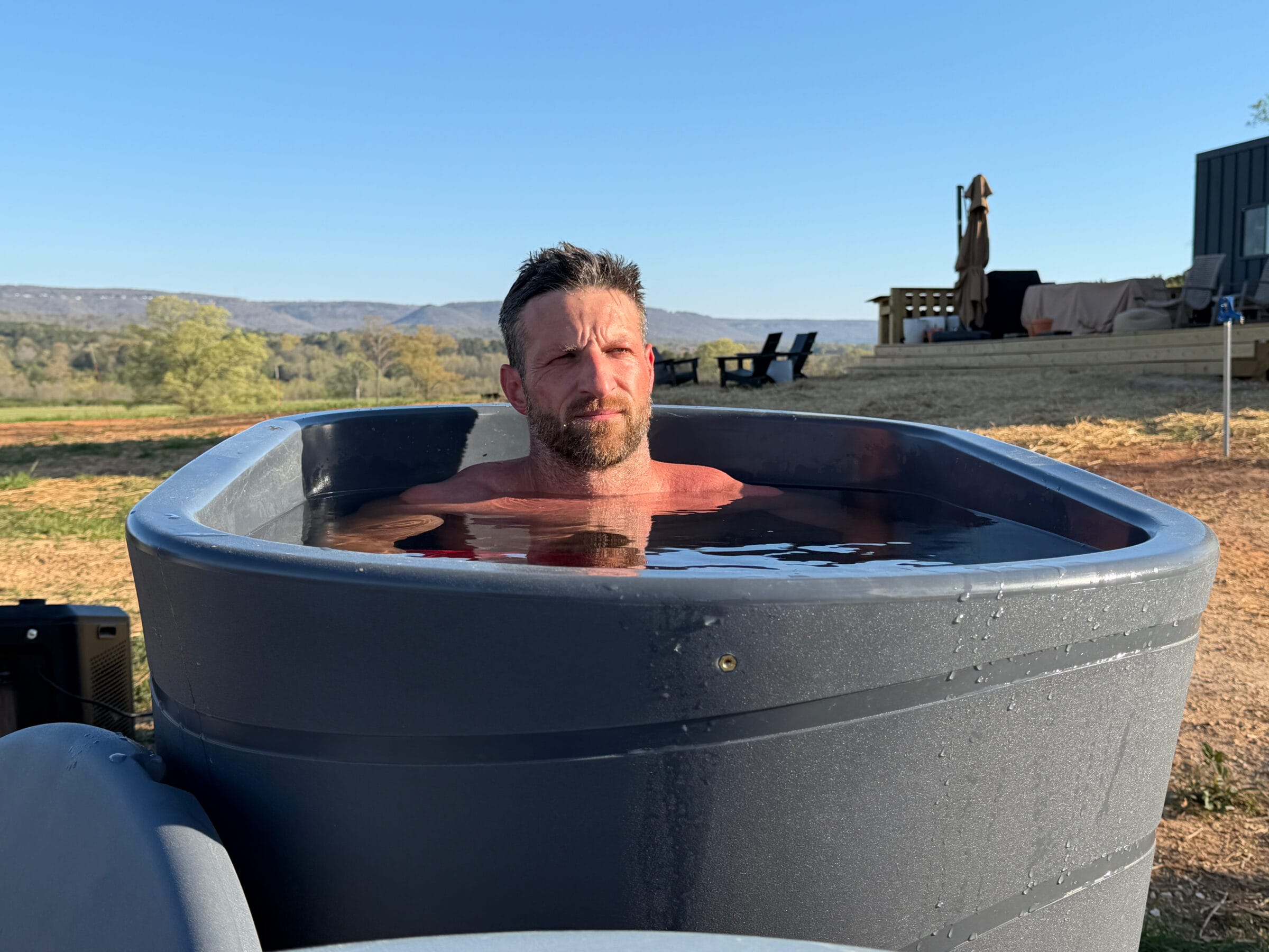 Using the Viking XL after the sauna.